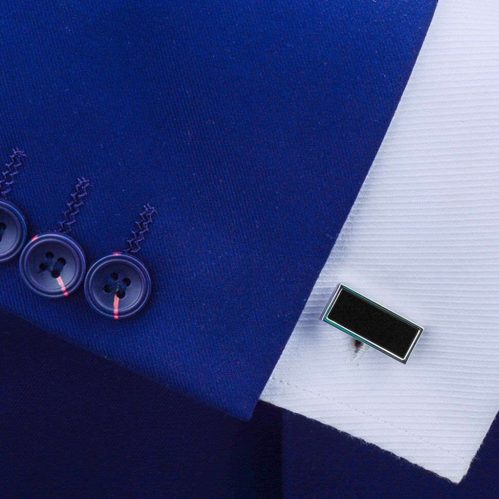 Manžetové knoflíčky Černý obdelník 