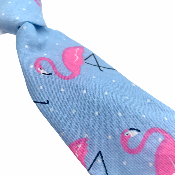 Modrá chlapecká kravata Plameňák