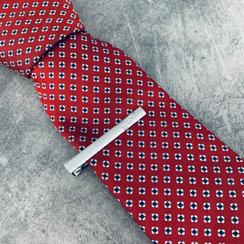 Stříbrná spona na kravatu 3 Steps Crystal 