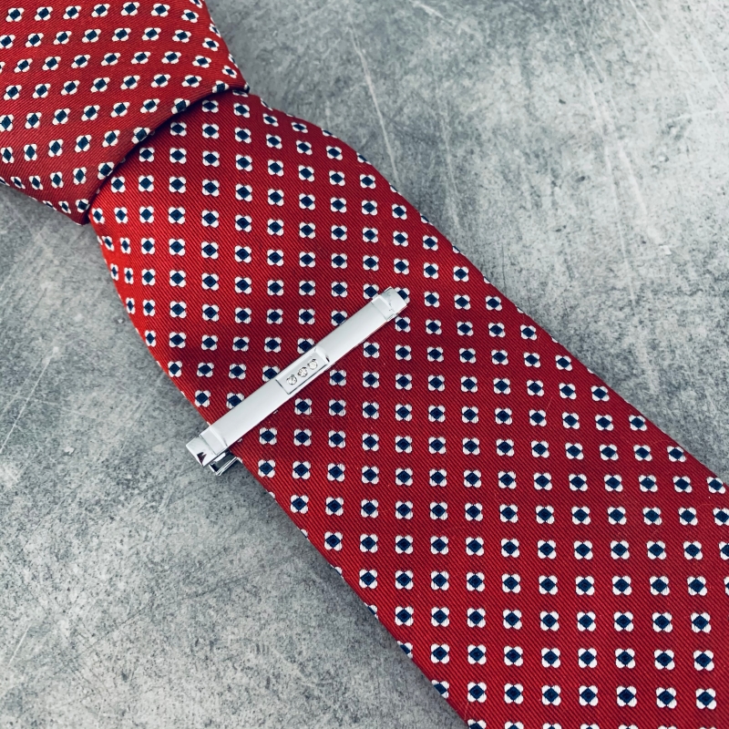 Stříbrná spona na kravatu 3 Mid Crystal 