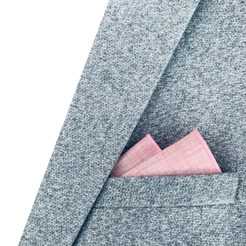 Růžovo - bílý kapesník do saka Color Cotton 