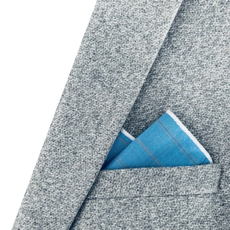 Modrý kapesníček do saka Square