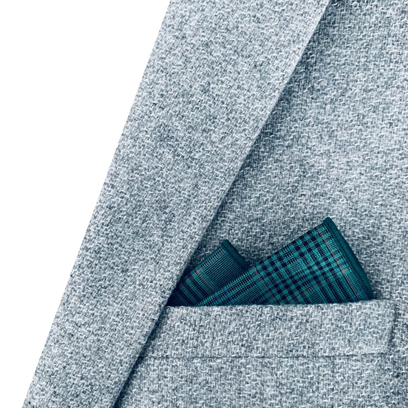 Zelený kapesníček do saka Plaid 