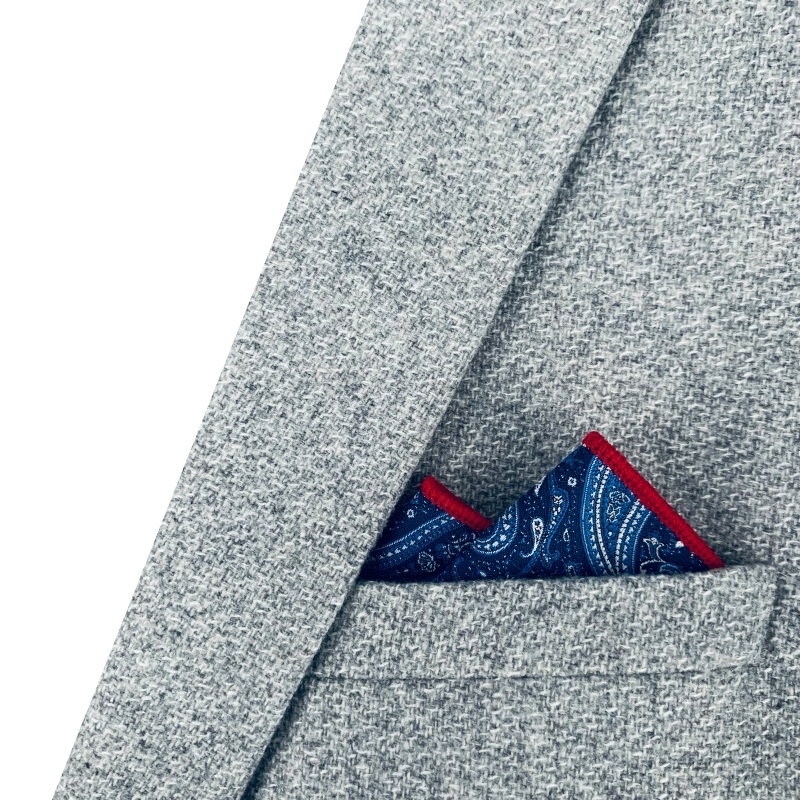 Modrý kapesníček do saka Paisley 