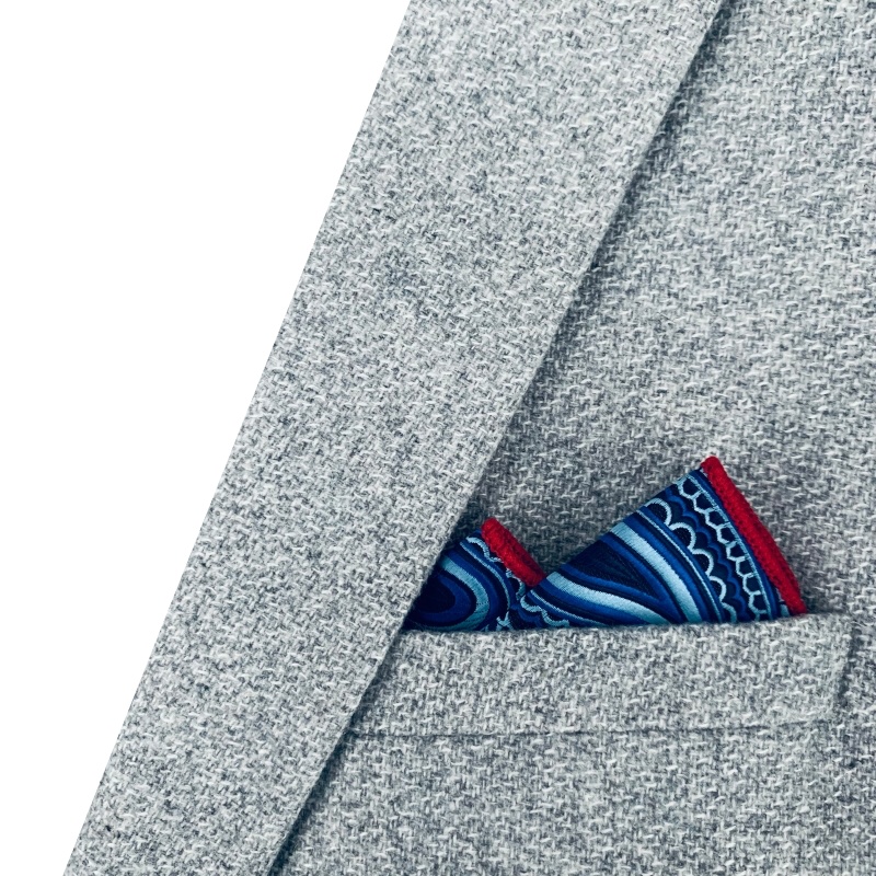 Modrý kapesníček do saka Paisley Big 