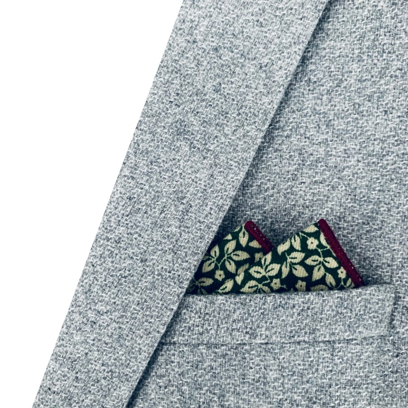 Zelený kapesníček do saka Listy 