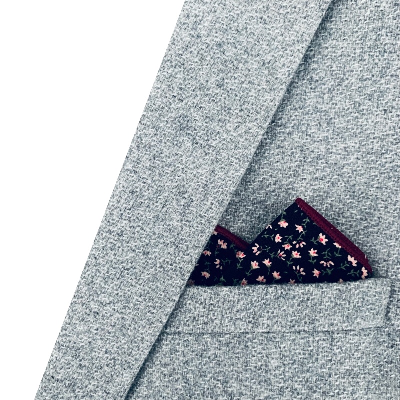 Černý kapesníček do saka Květ 