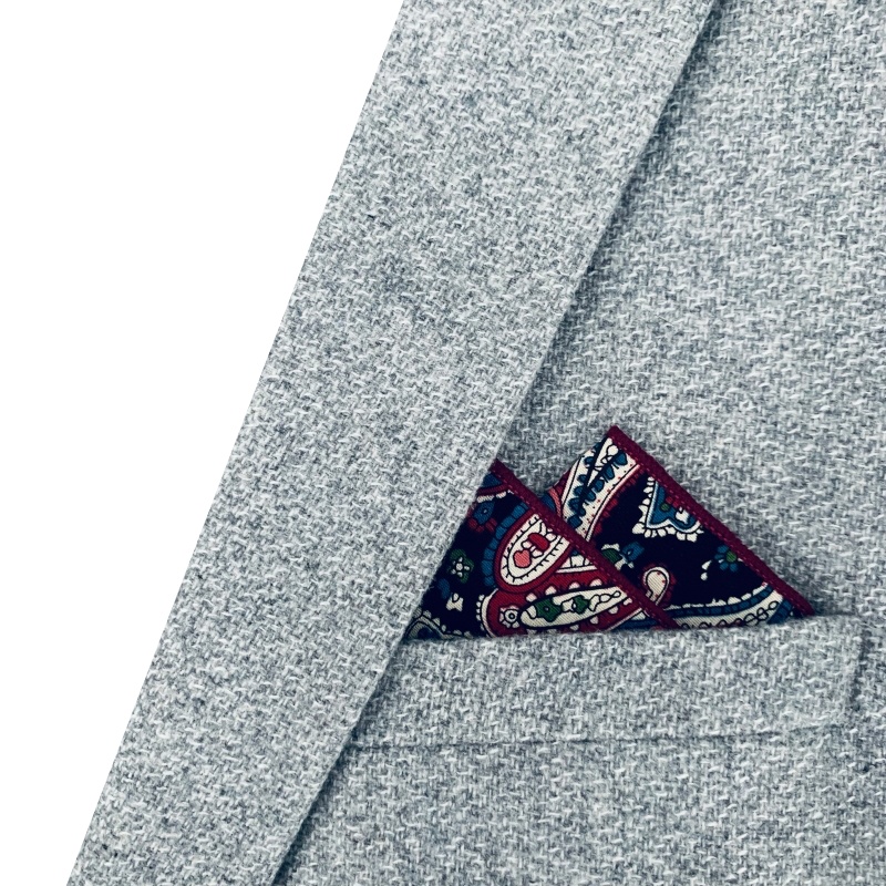 Černo - růžový kapesníček do saka Vintage Art