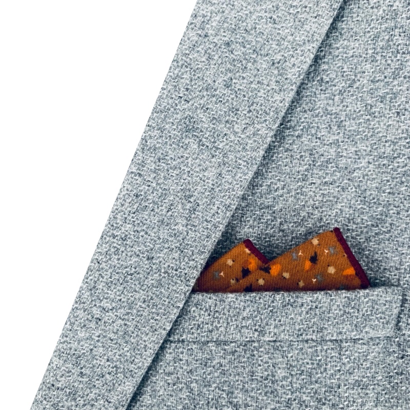 Oranžový kapesníček do saka Birds