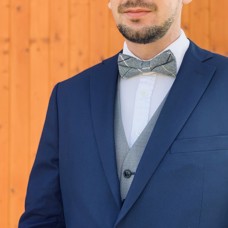 Modrý motýlek Color Stripe 