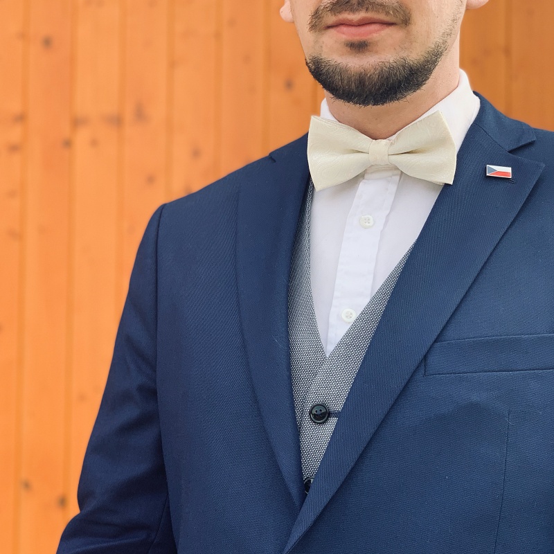 Krémově bílý pánský motýlek Vintage
