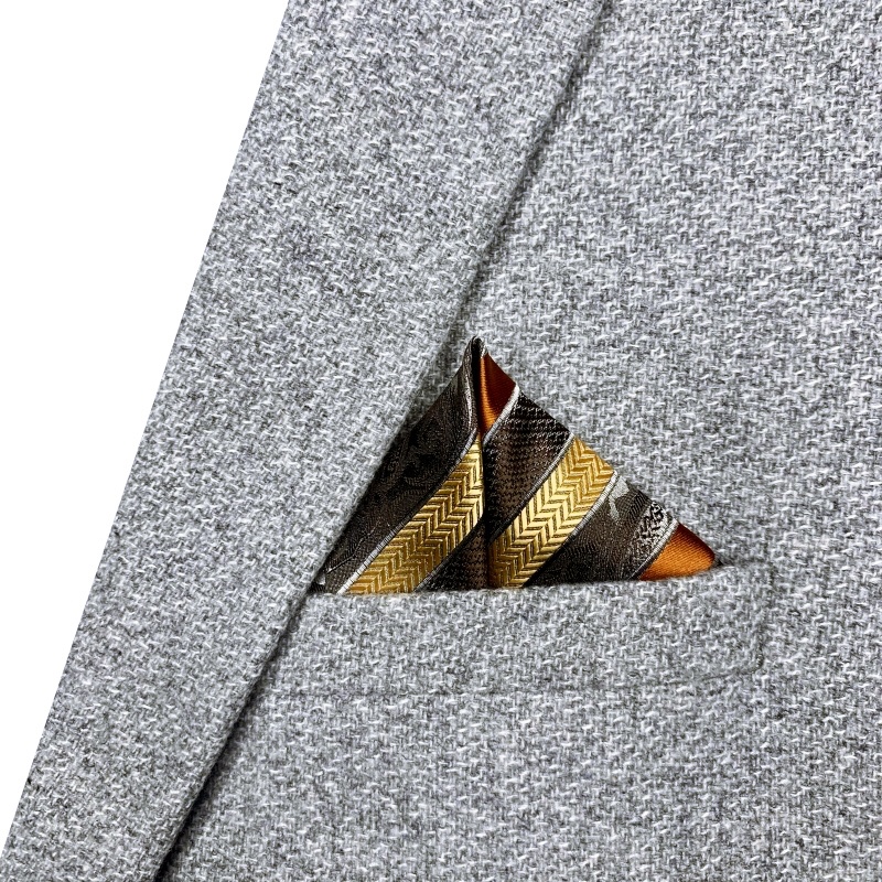 Hnědý kapesník do saka Stripe 