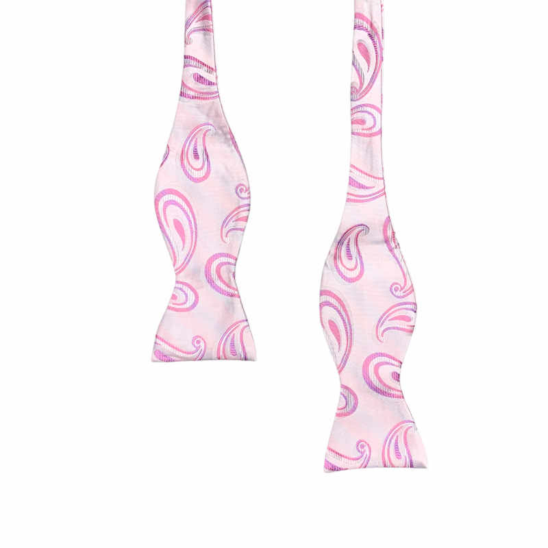 Růžový set - vázací motýlek + kapesník Tears
