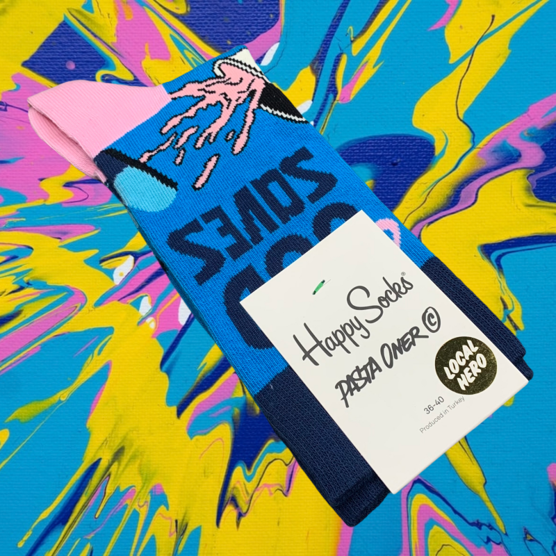 Modré ponožky Happy Socks Pasta Oner EU 36 - 40