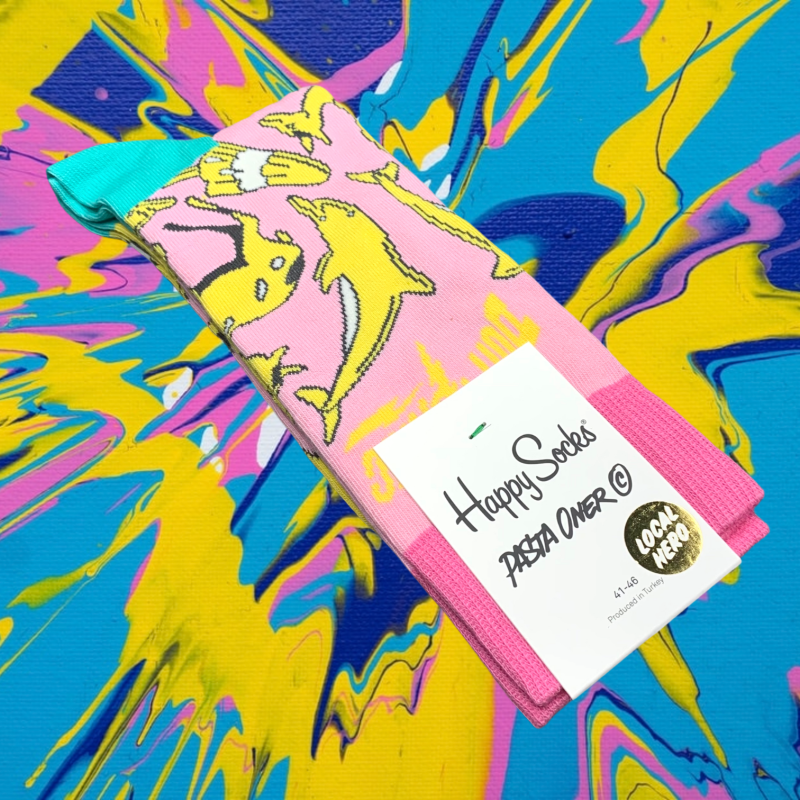 Růžové ponožky Happy Socks Pasta Oner EU 41 - 46