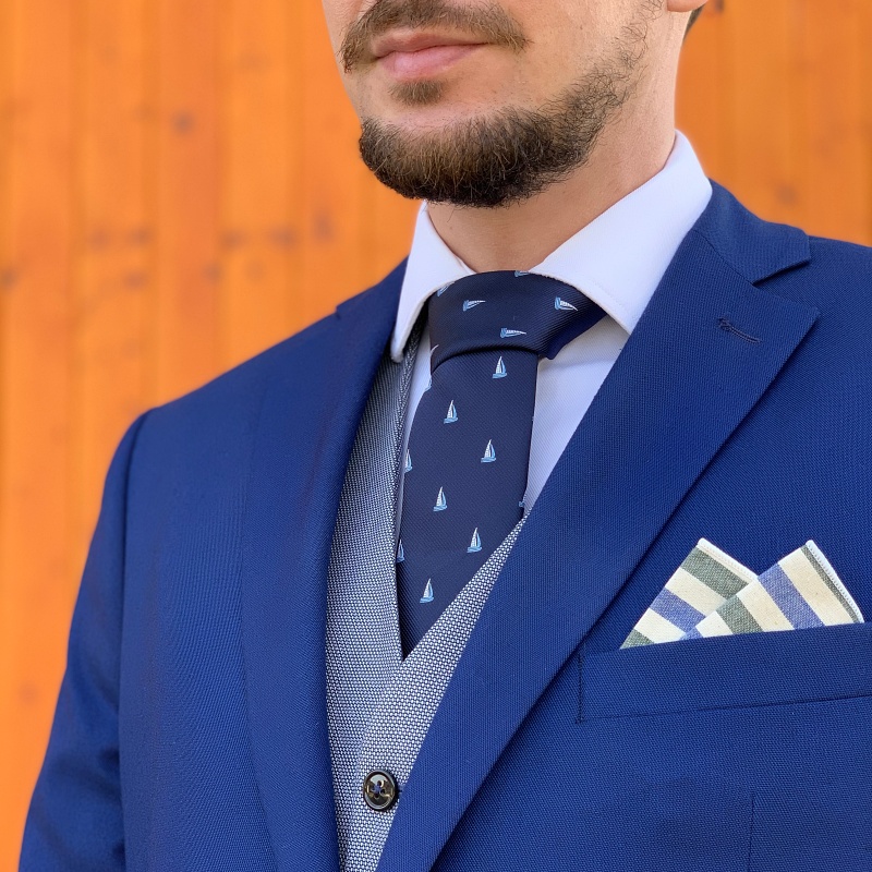 Modrá kravata Plachetnice 