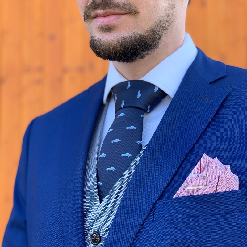 Modrá kravata Sportovní automobil 911