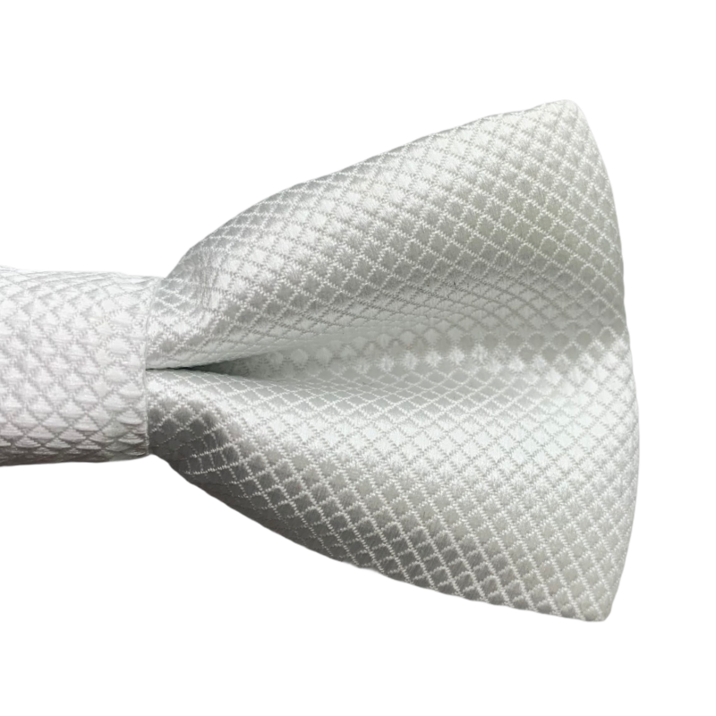 Bílý chlapecký motýlek Plaid 