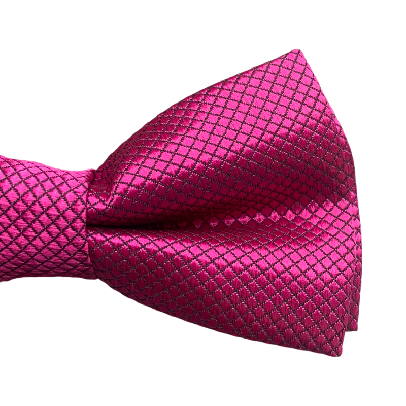 Tmavě růžový chlapecký motýlek Plaid 