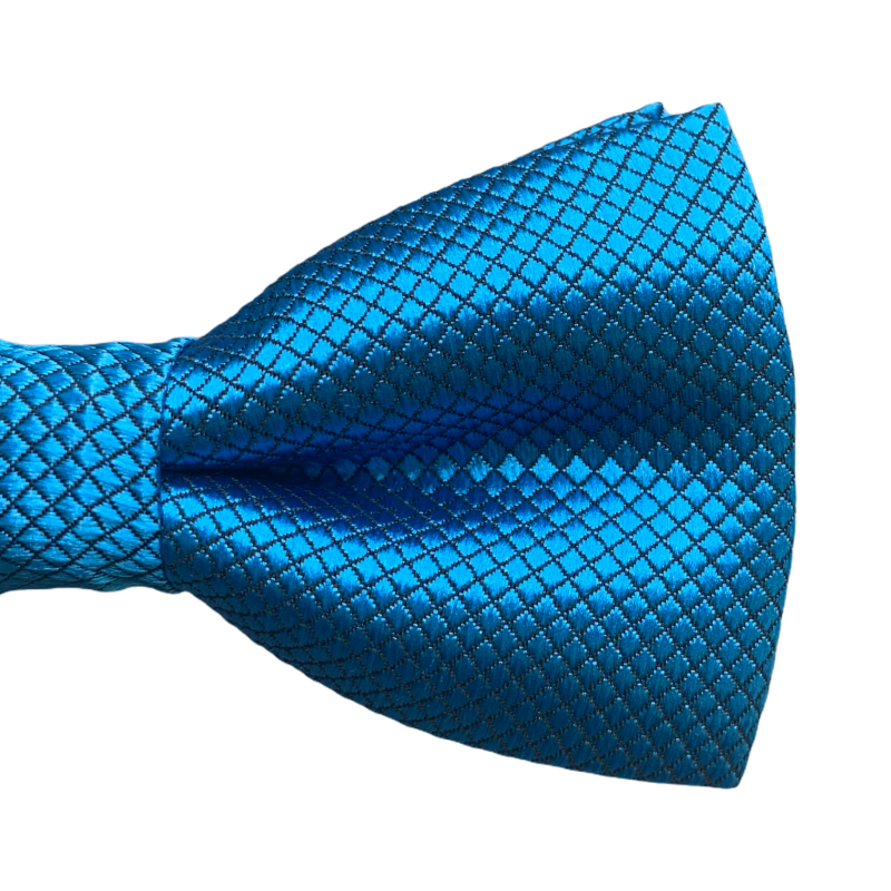 Světle modrý chlapecký motýlek Plaid 