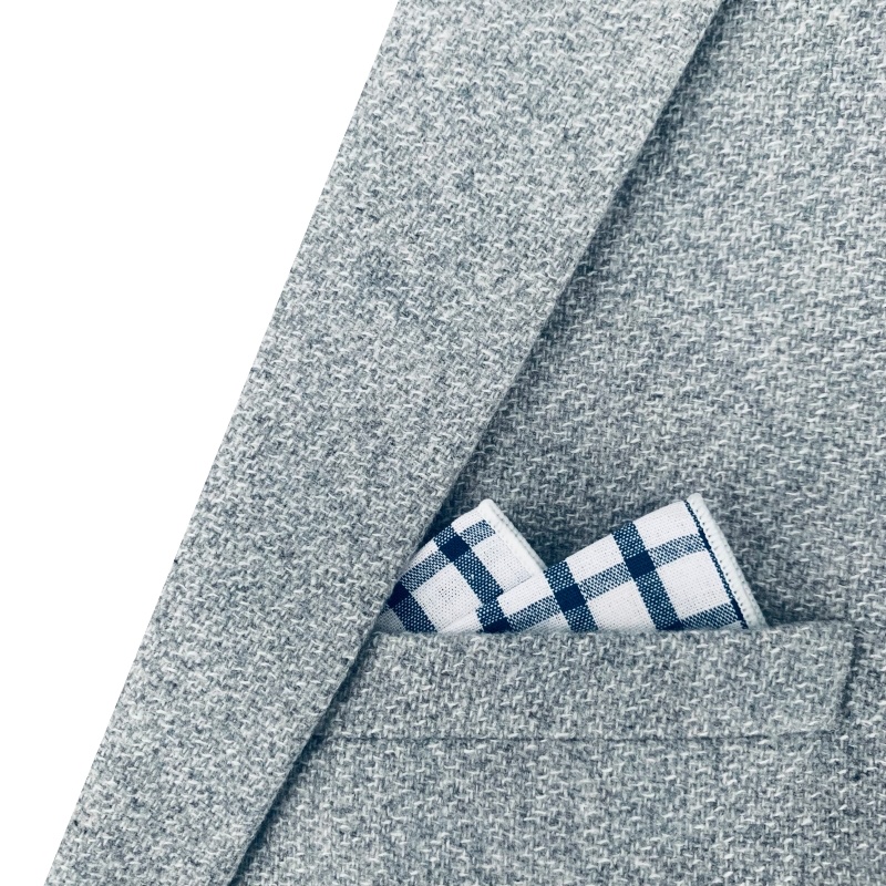 Modrý kapesníček do saka Mříž