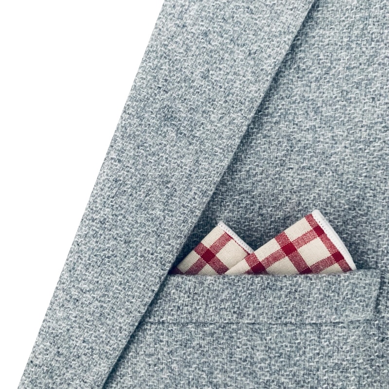 Červený kapesníček do saka Mříž