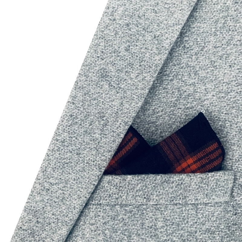 Modro - oranžový kapesníček do saka Cotton square 