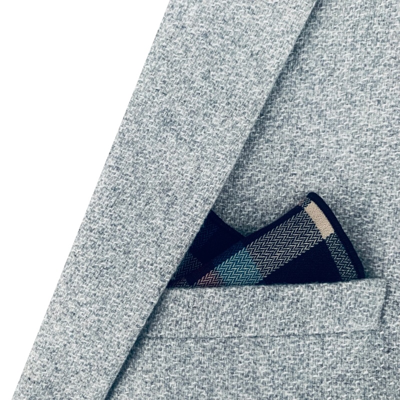 Modro - červený kapesníček do saka Cotton square 