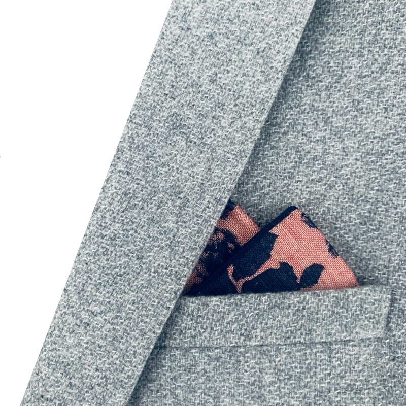 Červený kapesník do saka Flower Ink