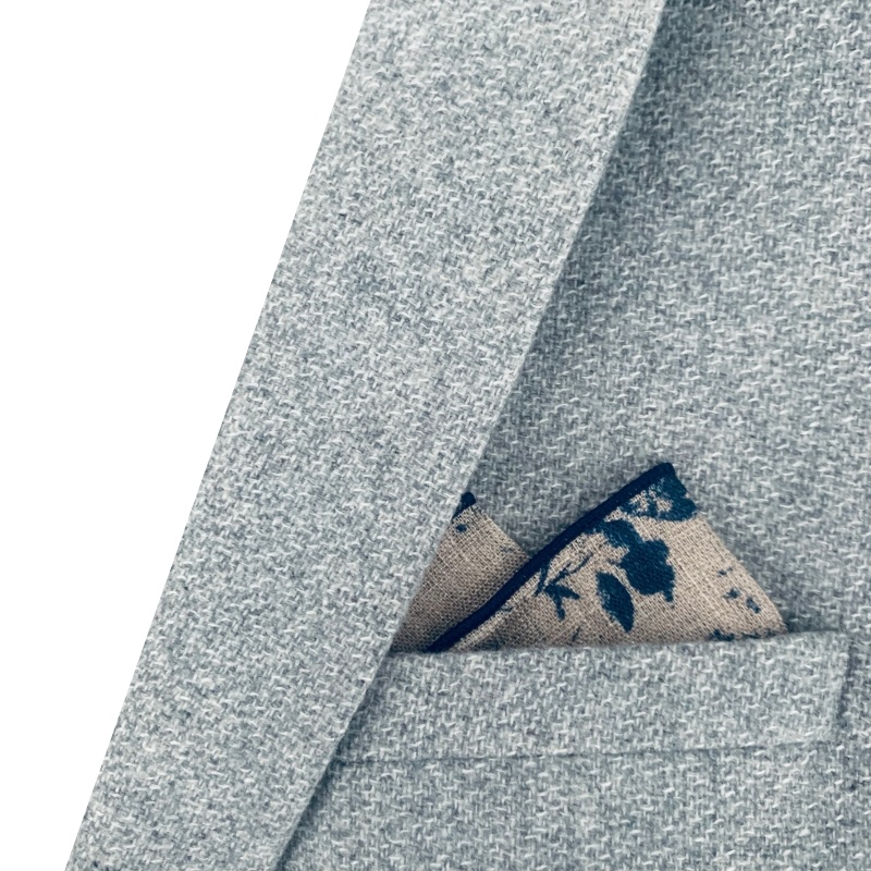 Béžový kapesník do saka Flower Ink