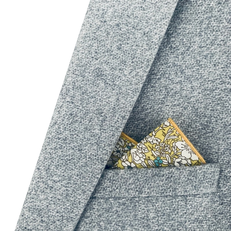 Žlutý kapesník do saka Flower Cartoon 