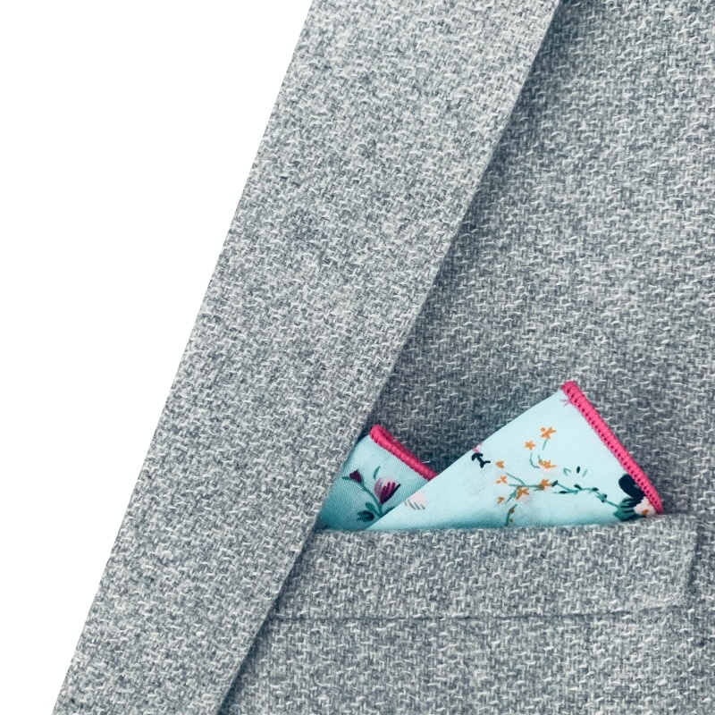 Tyrkysový kapesník do saka Rose