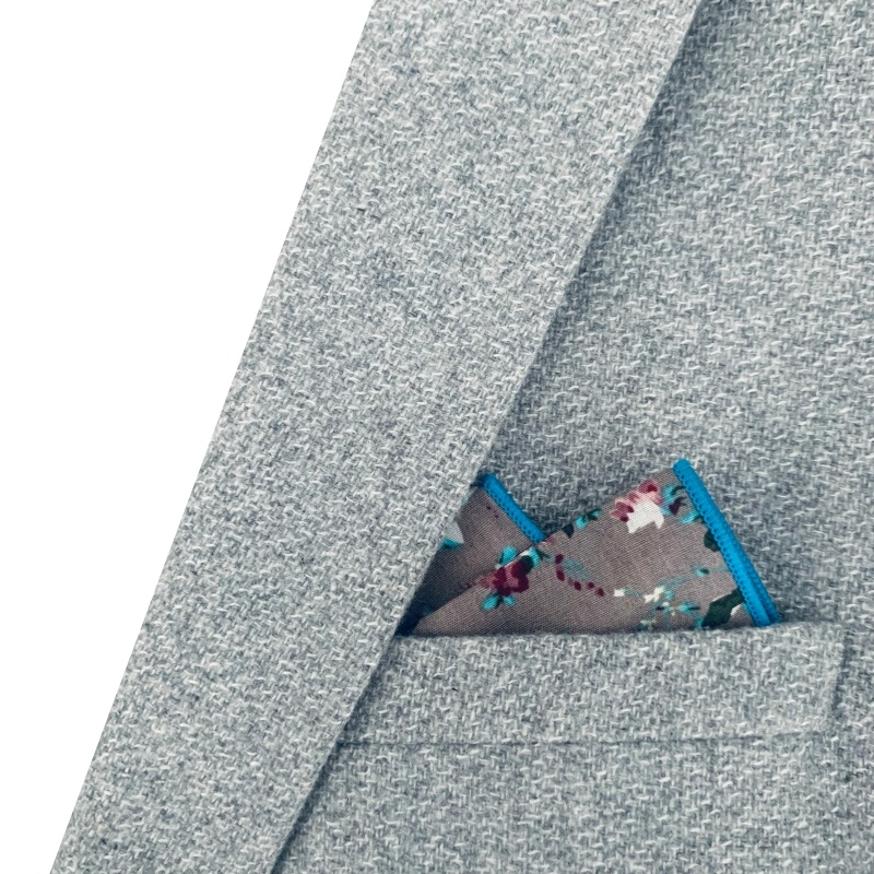 Šedý kapesník do saka Rose