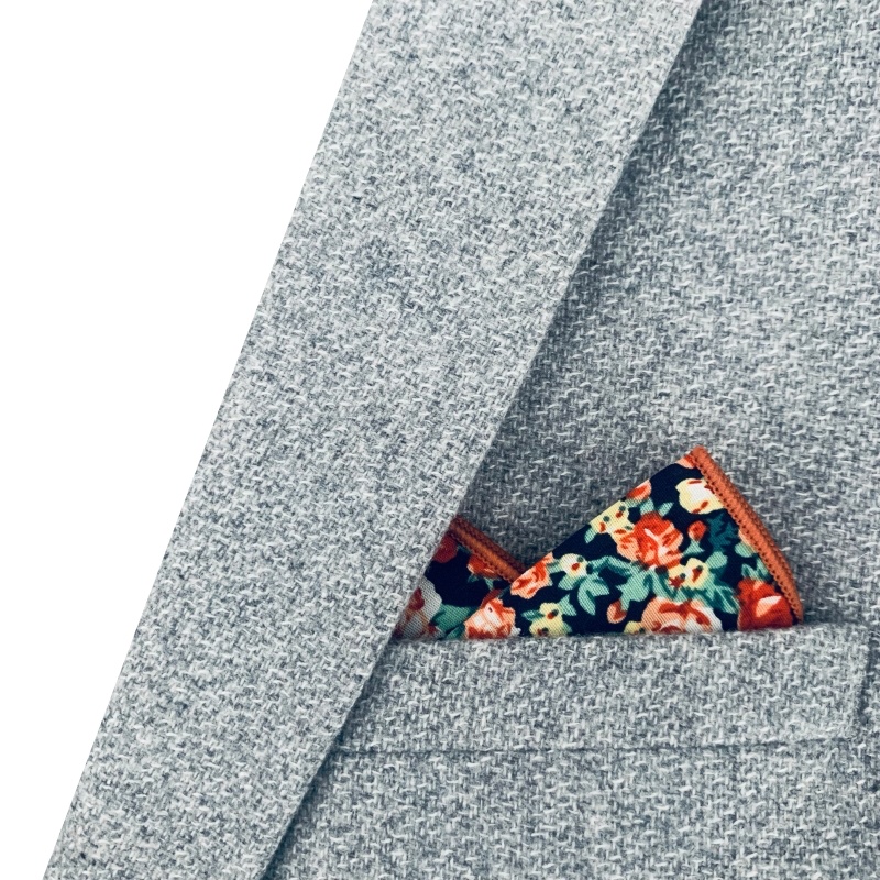 Modro - barevný kapesník do saka Rose