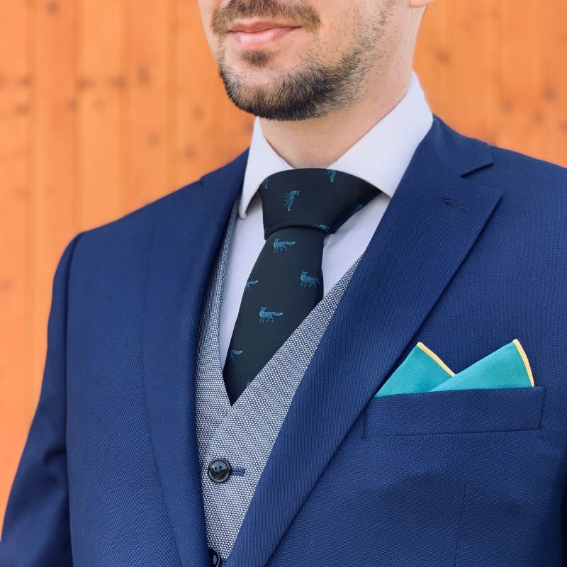 Černá kravata Liška 