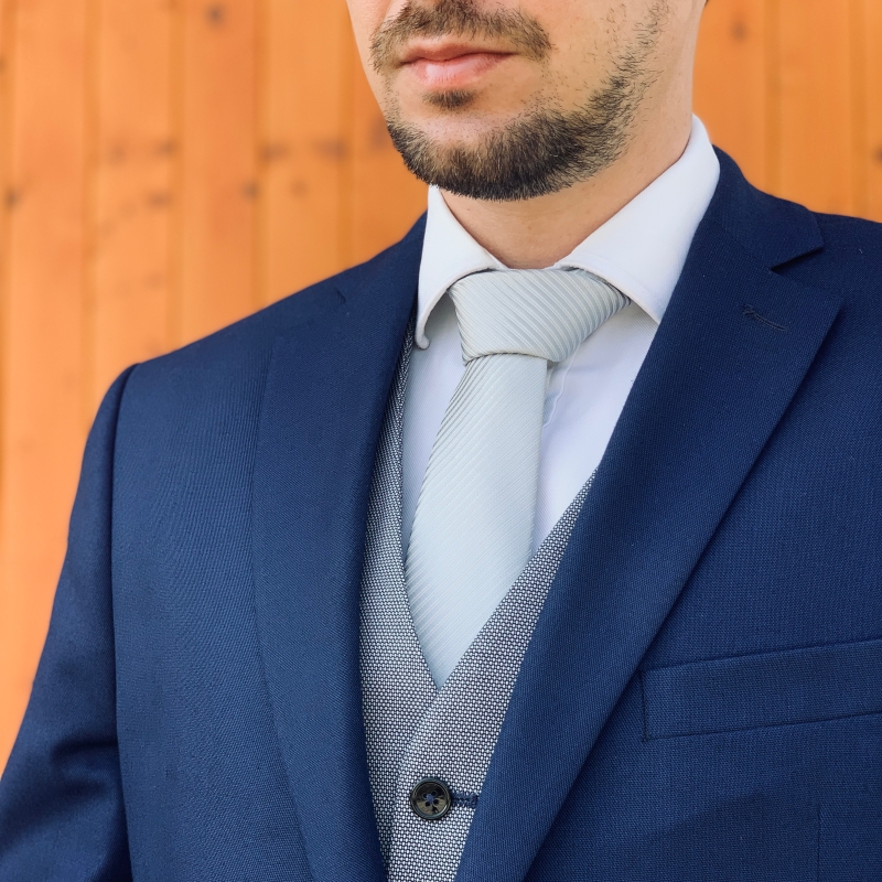 Stříbrná kravata Stripes 