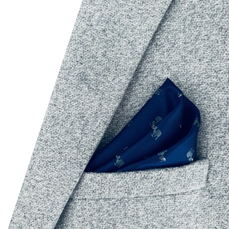 Modrý kapesník do saka šedý Slon 