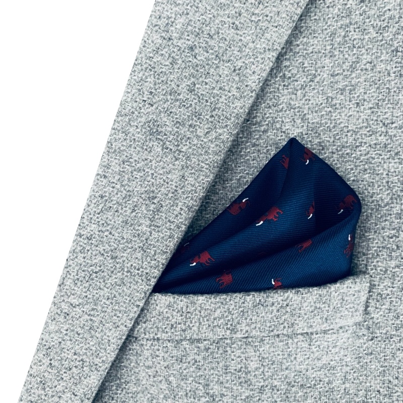 Modrý kapesník do saka červený Slon 