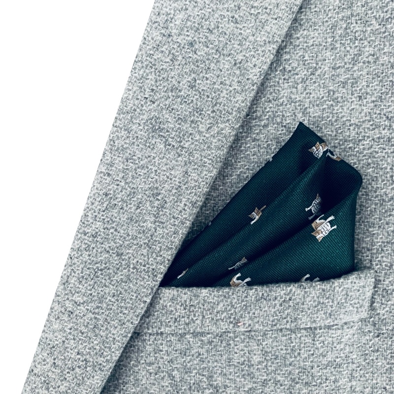 Zelený kapesník do saka Pes