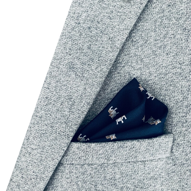 Modrý kapesník do saka Pes