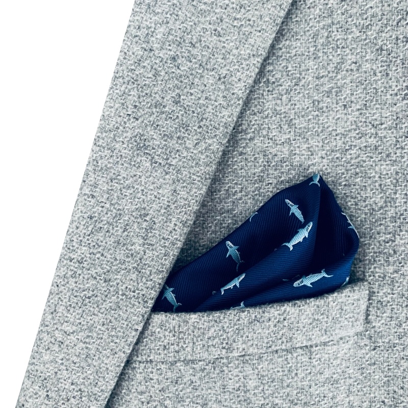 Modrý kapesník do saka Žralok 