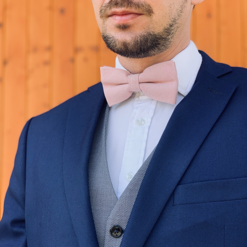 Růžový pánský motýlek Cotton One 
