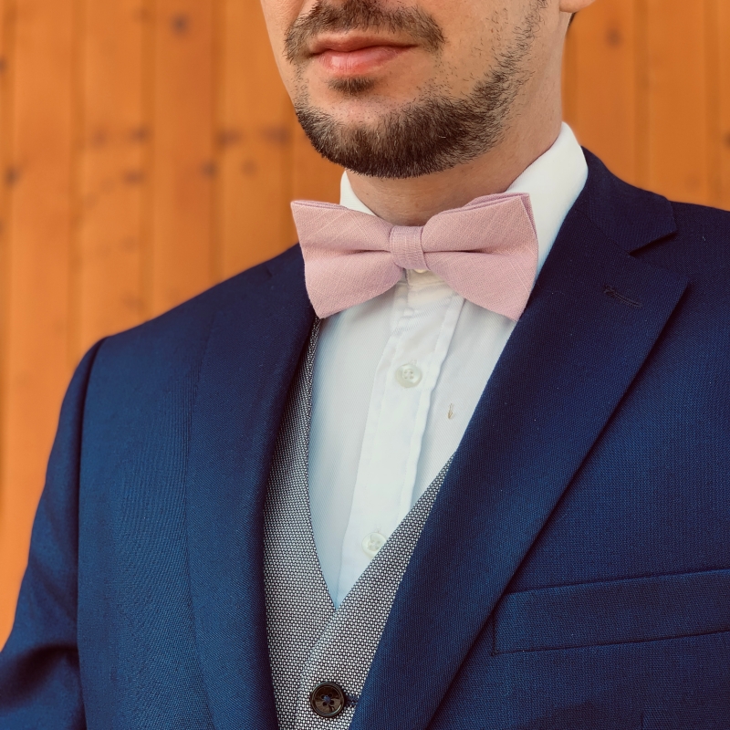 Tmavě růžový pánský motýlek Cotton One 