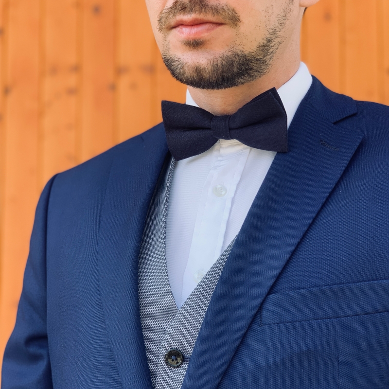 Tmavě modrý pánský motýlek Cotton One 