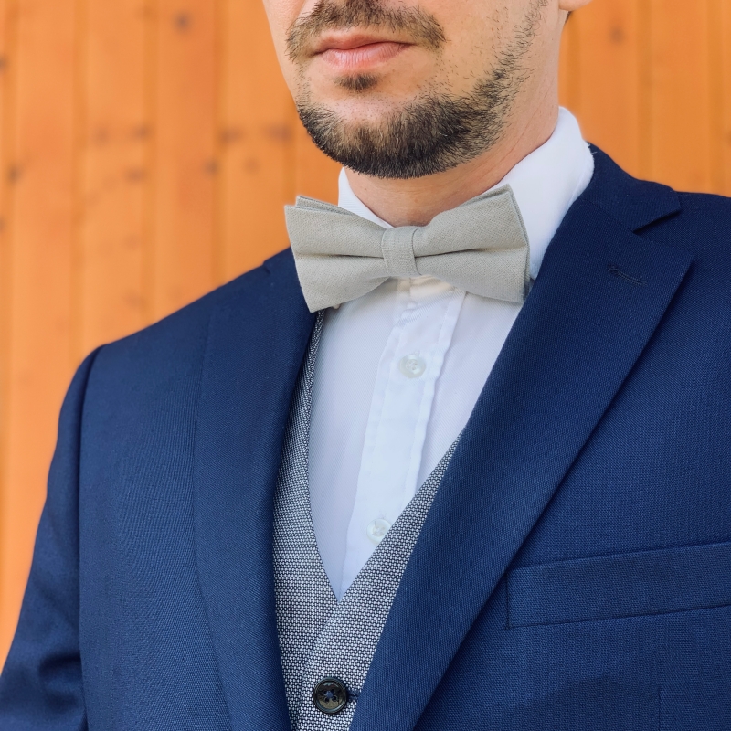 Šedý pánský motýlek Cotton One 