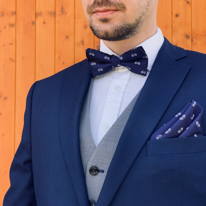 Modrý pánský motýlek Silniční kolo 