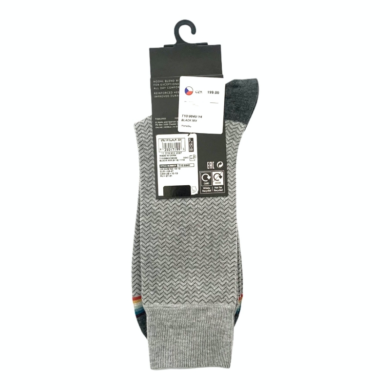 Šedé ponožky Marks and Spencer Autograph Stripes EU 39.5 - 42.5