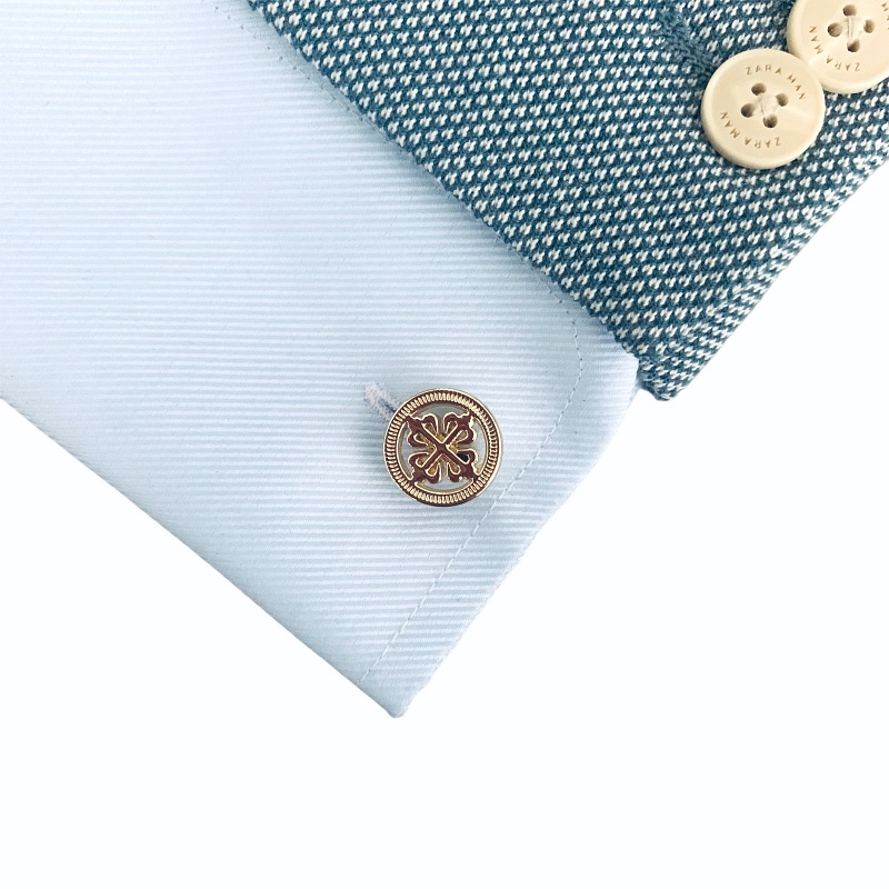 Manžetové knoflíčky Flower Emblem zlaté