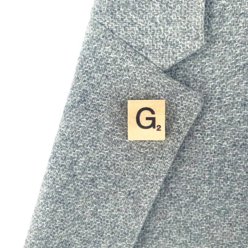 Brož Scrabble písmeno G