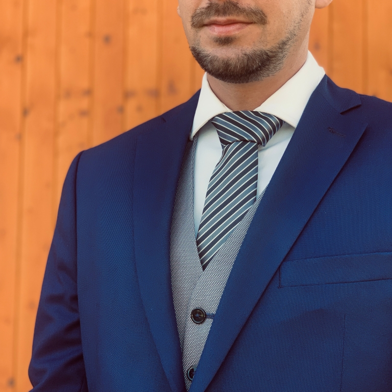 Šedo - černá kravata Pruhy 